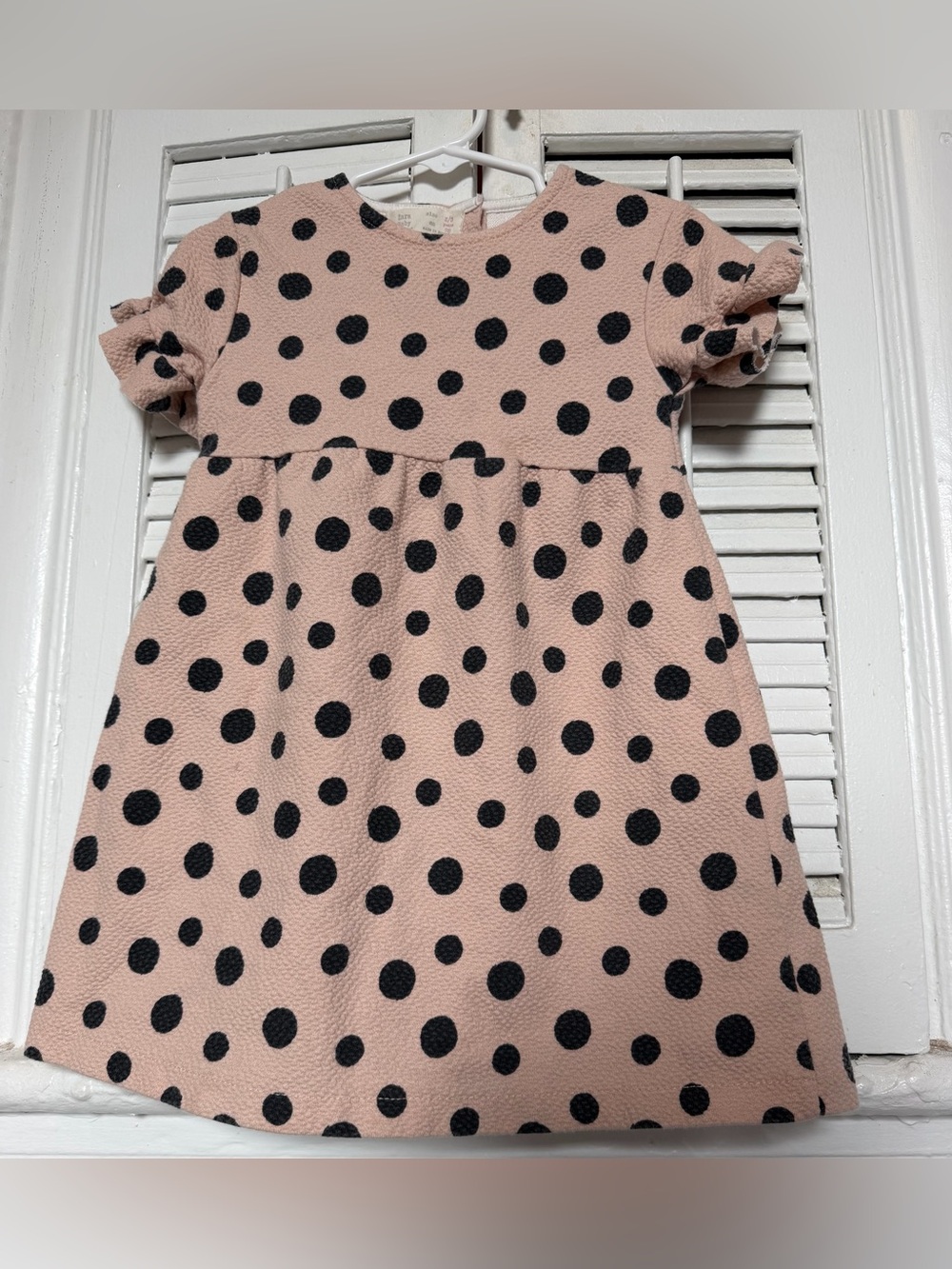 Zara Baby Pink Polka Dot Short Sleeve Dress size 2/3 years